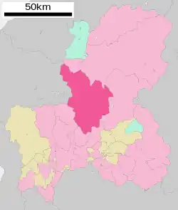 Location of Gujō in Gifu Prefecture