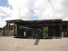 A Mk XXIV gun at Half Moon Battery Pendennis Castle.