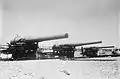 8" (203 mm), 10" (254 mm), and 12" (305 mm) guns on barbette carriages at Sandy Hook