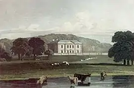 Gunton Hall, designed by Matthew Brettingham country house across a pond