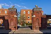 19th-century gateway located behind the Vulcan Building