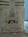 Rock-cut image of Goddess Saraswati