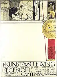 Poster for the 1898 Secession exhibition in Vienna by Gustav Klimt