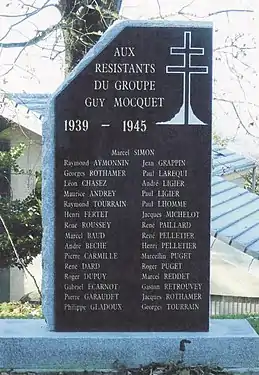 Memorial at Larnod, Doubs to Groupe Guy Mocquet