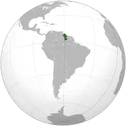 Location of Guyana