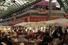 Busy indoor market