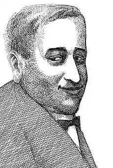 Posthumous portrait of Markovits, drawing by Sándor Muhi