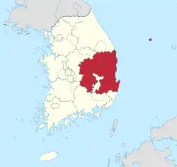 Location of North Gyeongsang Province