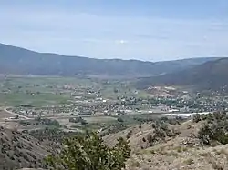 Gypsum, Colorado, from the hills north of town