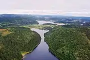 Large scale joint valley landscape at The High Coast, Ångermanland