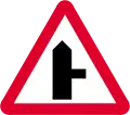 Side road to right ahead (left if symbol reversed)