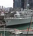 View of HMAS Vampire's two forward main 4.5-inch guns