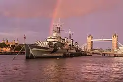 HMS Belfast: WW2 light cruiser.