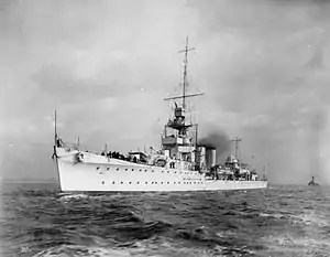 HMS Cairo before conversion to anti-aircraft cruiser