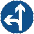 Proceed straight or turn left