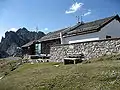 Research station and amateur radio hut (left)