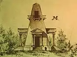 Design for a pyramid-shaped pavilion in Haga park (not executed)