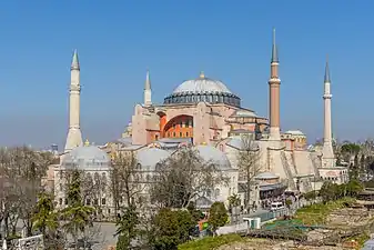 Hagia Sophia, Istanbul, by Anthemius of Tralles and Isidore of Miletus, 537