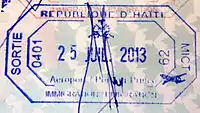 Exit stamp