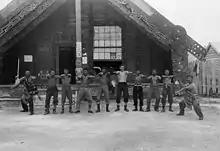 Wharenui Meeting House of the Māori people, Te Papaiouru Marae, New Zealand. 1908