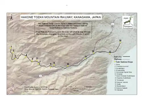 Map of the Hakone Tozan Railway