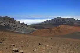 The dormant shield volcano Haleakalā is the apex of the Hawaiian Island of Maui.