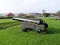 One of the old canons on the entrenchments at Hals Museum.