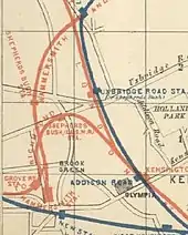 1889 map showing the L&SWR junction with the WLL