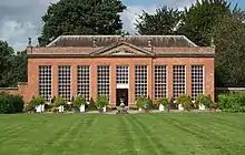 The orangery and mushroom house at Hanbury Hall