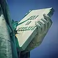 Detail of the Statue of Liberty's tabula