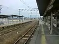 A view of the platforms and tracks.