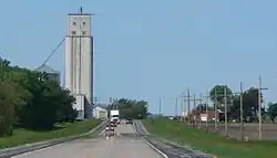 Harbine, seen from the northeast along U.S. Highway 136