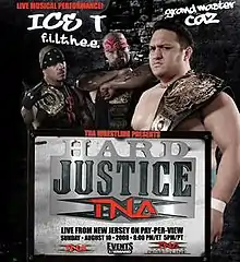 A poster featuring Samoa Joe and The Latin American Xchange posing with the TNA World Heavyweight and TNA World Tag Team Championship belts