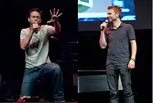 Mike Phirman (left) and Chris Hardwick at w00tstock 2011