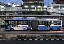 Image 41TransJakarta buses use separate lanes to avoid congested roads, and it has the world's longest bus rapid transit routes. (from Transport in Jakarta)