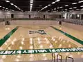 Renovated gym floor inside of Harrison HPER Complex