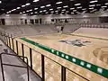 Renovated gym floor inside of Harrison HPER Complex