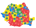 Electoral map of the counties by winning political party in the 2019 European Parliament election in Romania