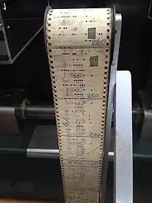 Program tape with visible programming patches