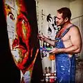 Havi Schanz painting Robin Williams Portrait