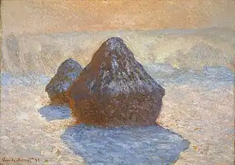 Grainstacks Snow Effect, (Meules, effet de neige), 1891. Oil on canvas. National Gallery of Scotland, Edinburgh, Scotland, W1277