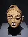 Head of a female, Ajina Tepe, Tajikistan, end of 7th century, early 8th century CE, National Museum of Antiquities of Tajikistan.