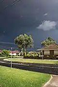 Supercell heading to Melbourne CBD.