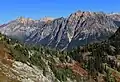 Mt. Hardy (left), Golden Horn, and Porcupine Peak (right)