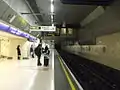 Looking east along the only platform (initially westbound); from here trains head to Terminals 2 & 3 and then to central London.