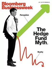 Image of a man in office casual attire with a large green arrow captioned "Perception" pointing upward from his crotch, and a squiggly red arrow caption "Reality" pointing downwards.