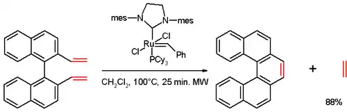 Helicene synthesis by olefin metathesis