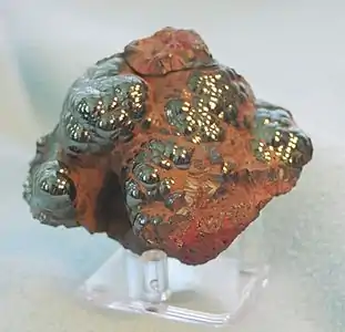 The mineral hematite, a form of iron oxide, is the primnary ingredient of red ochre pigment,