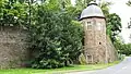 Octagonal tower on the curtain wall near the river, built in 1550.