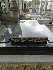 The tomb of Henri Troyat in Montparnasse Cemetery, Paris